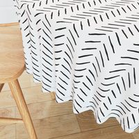 black and white inky vertical herringbone | large scale