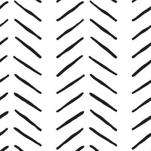 black and white inky vertical herringbone | large scale