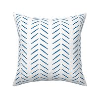 navy blue inky vertical herringbone | large scale