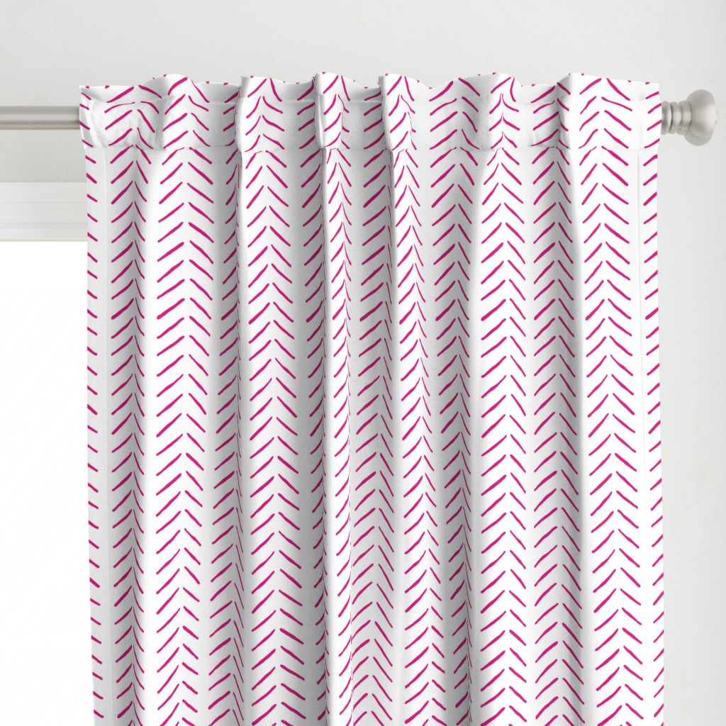 pink inky vertical herringbone | large scale