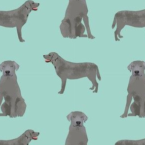 silver lab dog fabric - silver labrador, labrador fabric, silver lab fabric - blue