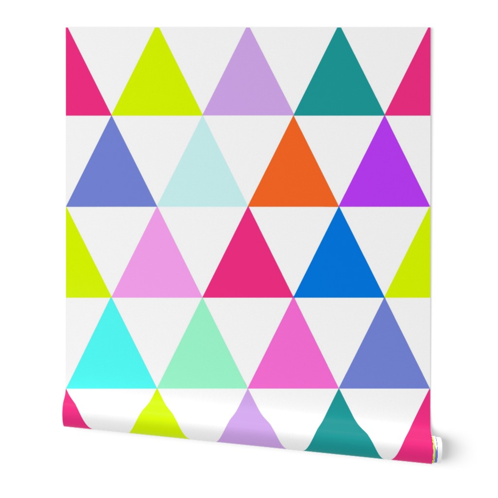 Modern Bright Triangle Quilt Wholecloth