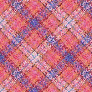 Tropical Paradise Pointillized Plaid in the Diagonal