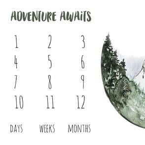 Adventure Awaits // Mountain Trek Baby Milestone Blanket Fabric