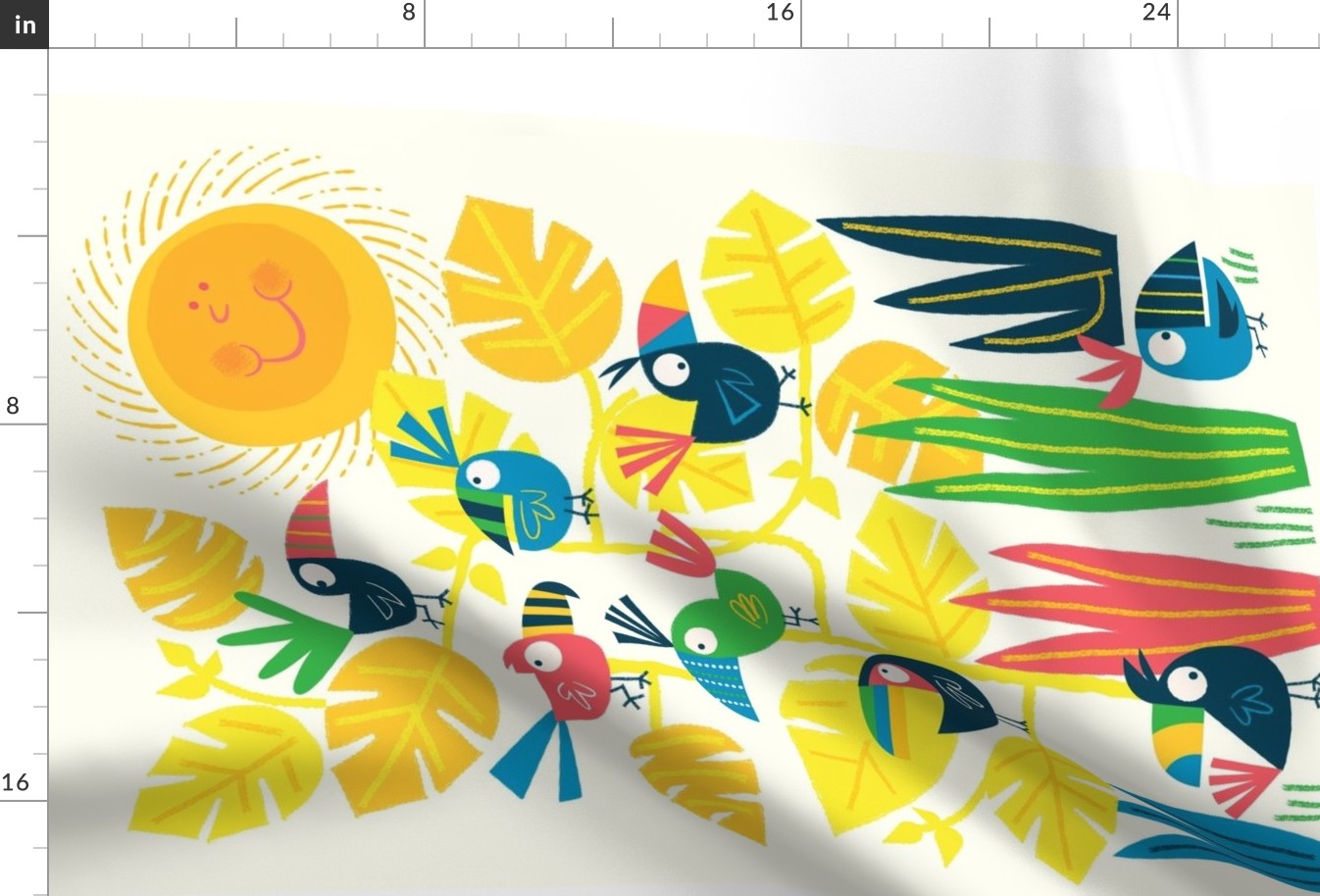 Toucans Tea Towel (yellow)