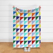 Boys Bold Colors Triangle Quilt Wholecloth
