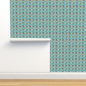 TINY - beagle surfing dog breed fabric pet lover fabrics blue