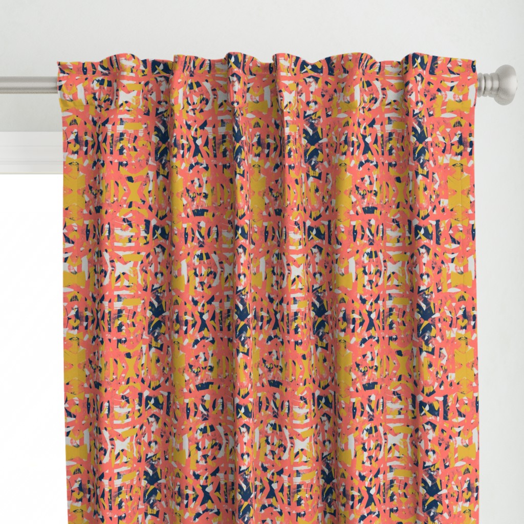 large scale boho batik living coral