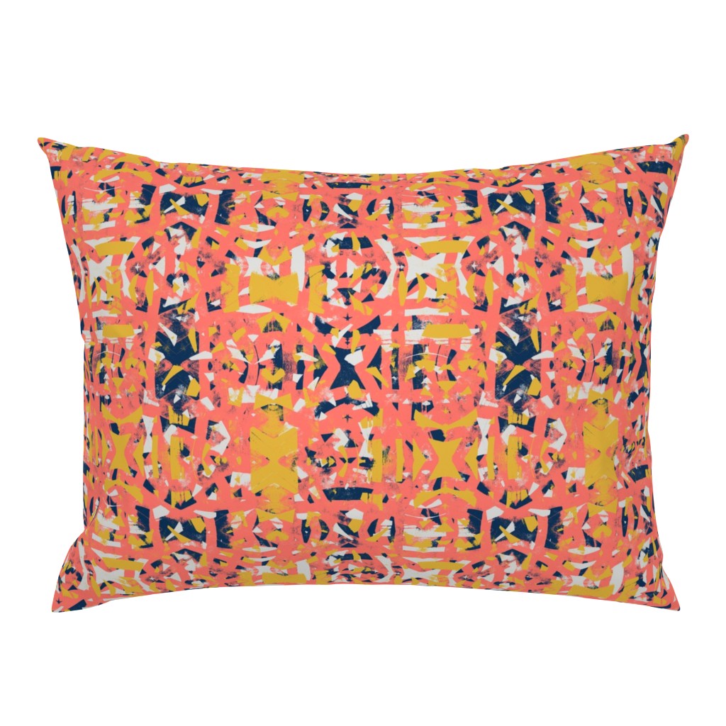 large scale boho batik living coral