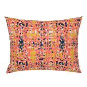 large scale boho batik living coral