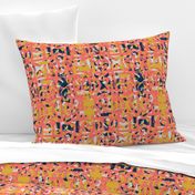 large scale boho batik living coral