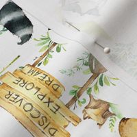 Woodland Adventure - Moose Fox Deer Hedgehog Squirrel Raccoon - LARGER SCALE ROTATED