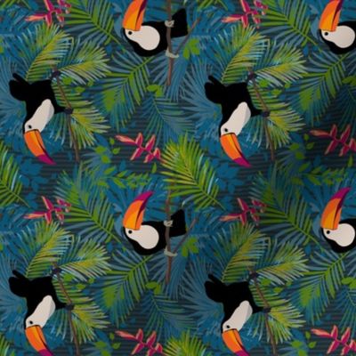 Toucans Colorful Small Rotated