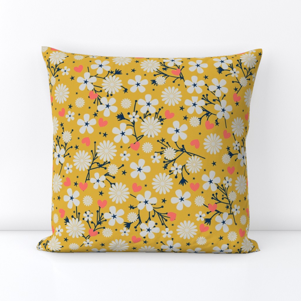 Dancing Blossom - Yellow (large print)