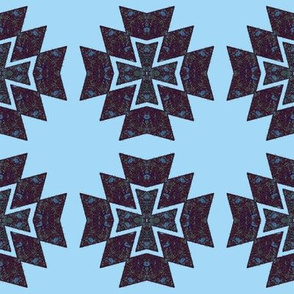 Aztec Framed Cross- Blue