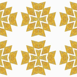 Aztec Framed Cross - Golden Yellow On White ©️GargoyleSentry 
