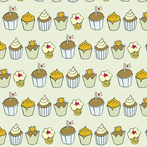 colorful cupcakes in rows