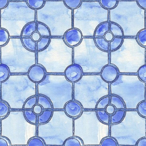 Classic Blue Watercolor Tiles