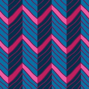 Pink and blue chevron