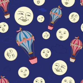 Hot air balloons dark blue