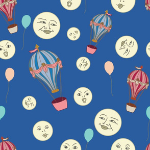 Hot air balloons medium blue