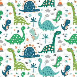 Dinosaurs Blue Green