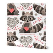 Raccoon's Valentine - Coral - Large Scale Client Requested