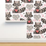 Raccoon's Valentine - Coral - Large Scale Client Requested