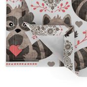 Raccoon's Valentine - Coral - Large Scale Client Requested