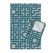 Breeze Blocks beads mid-century modern desert blue white