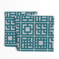 Breeze Blocks beads mid-century modern desert blue white