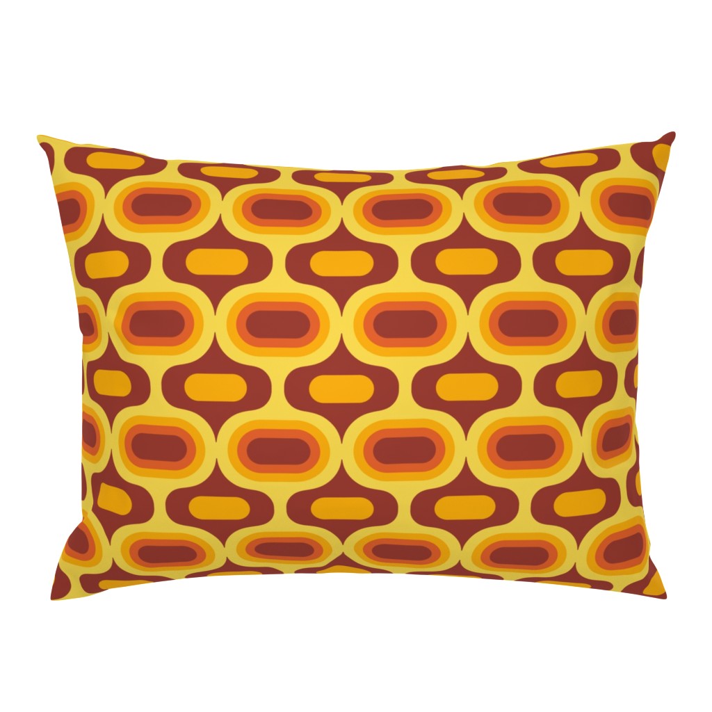 Retro Atomic Ogee ovals orange brown