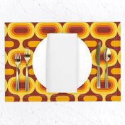 Retro Atomic Ogee ovals orange brown