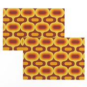 Retro Atomic Ogee ovals orange brown