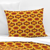 Retro Atomic Ogee ovals orange brown