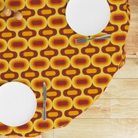 Retro Atomic Ogee ovals orange brown