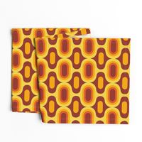 Retro Atomic Ogee ovals orange brown