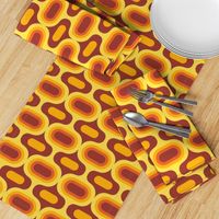 Retro Atomic Ogee ovals orange brown