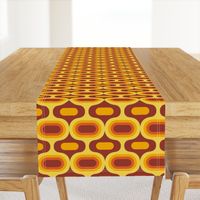 Retro Atomic Ogee ovals orange brown