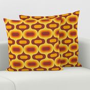 Retro Atomic Ogee ovals orange brown