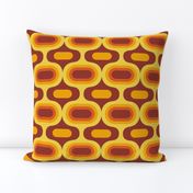 Retro Atomic Ogee ovals orange brown