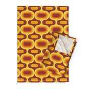 Retro Atomic Ogee ovals orange brown