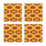 Retro Atomic Ogee ovals orange brown