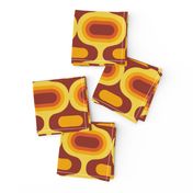 Retro Atomic Ogee ovals orange brown