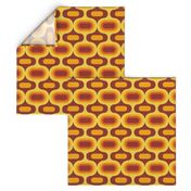 Retro Atomic Ogee ovals orange brown