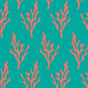 Simply Coral in Jungle Green Teal + Orange