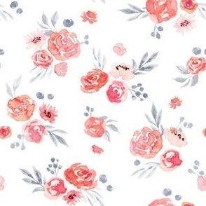 Watercolor Peach Floral V001