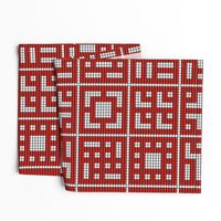 Mid-century modern desert beads breeze blocks red white