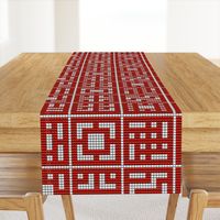 Mid-century modern desert beads breeze blocks red white