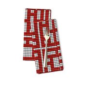 Mid-century modern desert beads breeze blocks red white